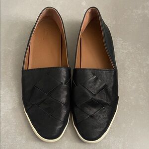 Black Leather Slip-On Loafers